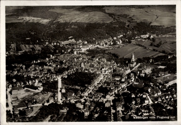 Ak Waiblingen in Württemberg, Luftbild von  Stadtansicht,  Architektur