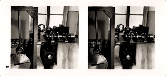 Stereo room image photo &quot;The NS model companies&quot;, III 58, 368, Ing. Hans Heymann, vibration measuring technology.