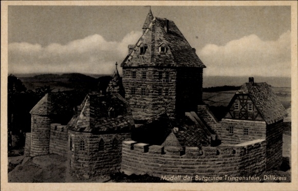 Ak Tringenstein Siegbach in Hessen, Modell der Burgruine