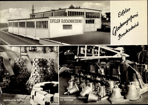 Ak Brockscheid Rheinland Pfalz, Eifeler Glockengießerei, Glockengießer, gemauerte Kerne