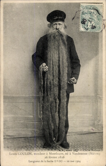 PC Louis Coulon, mouleur a Montlucon, man with a long beard