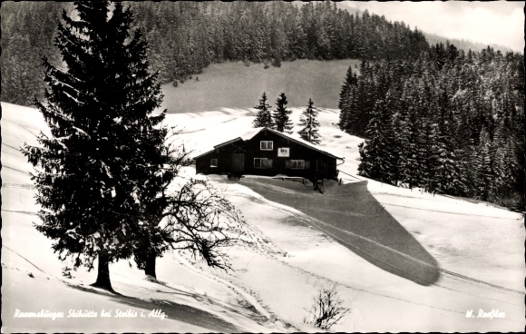 Postcard Steibis Oberstaufen im Allgäu, ski hut