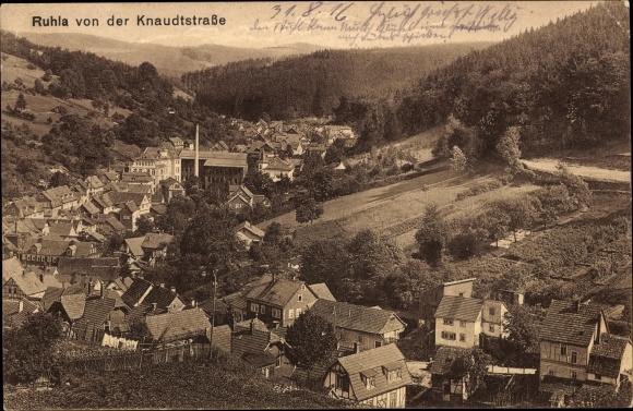 Ak Ruhla in Thüringen, Panorama von der Knaudtstraße aus