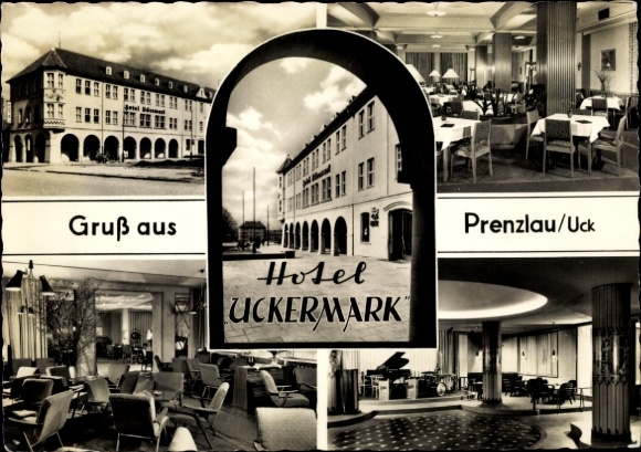 Postcard Prenzlau in the Uckermark, Hotel UCKERMARK, interior views, greetings from Uck