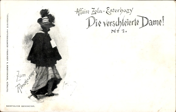 Artist Postcard The Veiled Lady, Affaire Zola Esterhazy, To the Rendezvous