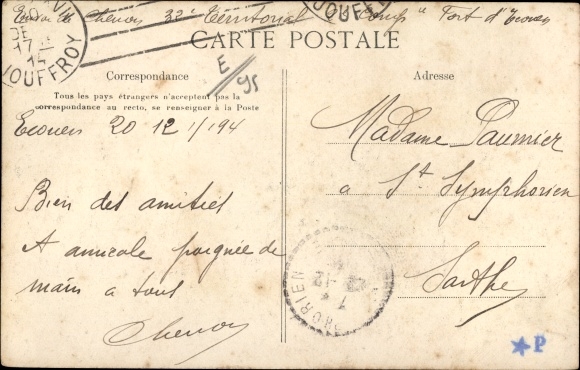 Postcard Ecouen Val-de-Oise, Church Street