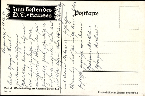 Artist Postcard Amtsberg, Otto, Our oaks grow freely and unshakeably, German Gymnastics Association