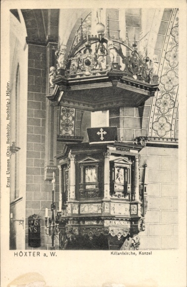 KP Höxter nad Wezerą, ambona kościoła Killani, architektura, symbole religijne