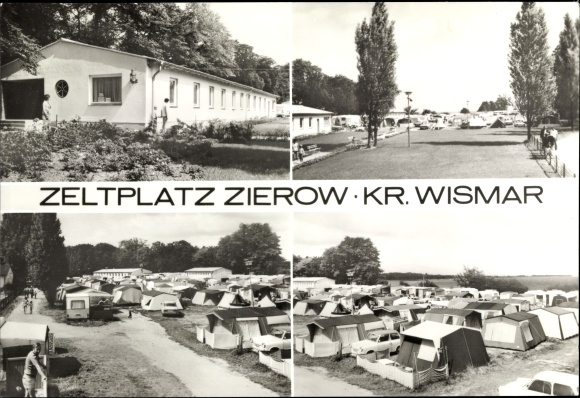 Postcard Zierow in Mecklenburg, campsite