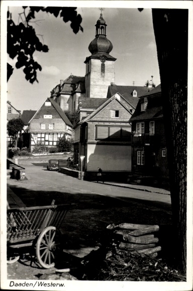 Photo Postcard Daaden Westerwald, village idyll with church