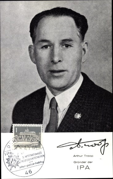 Ak Arthur Troop, Gründer der International Police Association.Portrait, Signatur