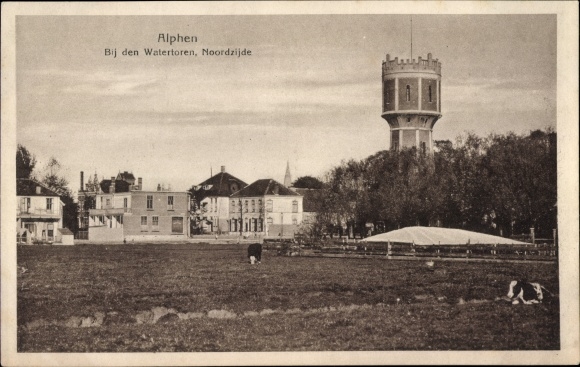 Postcard Alphen aan den Rijn South Holland, water tower