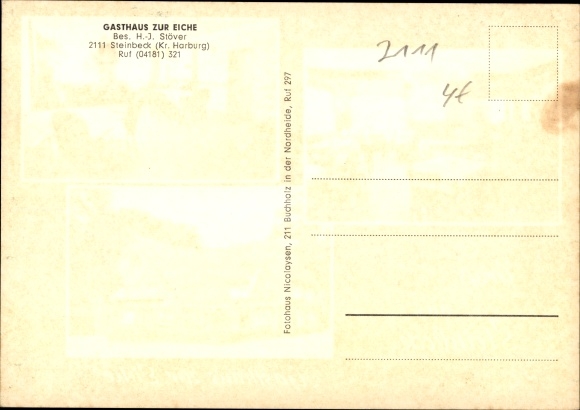 Postcard Steinbeck Buchholz in the North Heath, Inn zur Eiche