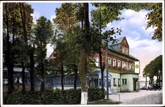 Postcard Zwönitz in the Erzgebirge of Saxony, Inn Feldschlösschen
