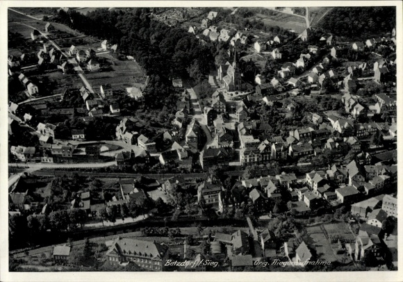 Postcard Betzdorf on the Sieg, aerial photograph