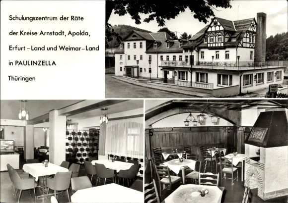 Postcard Paulinzella Königsee Thuringia, training center councils of the districts of Arnstadt, Apolda, Erfurt, Weimar