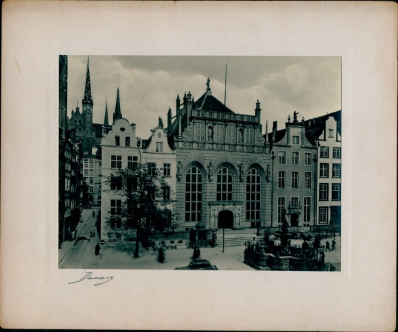 Photo around 1880, Gdańsk Danzig, Long Market, Artus Court