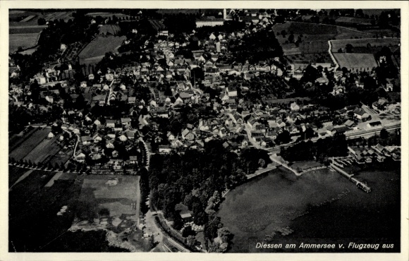 Postcard Dießen am Ammersee Upper Bavaria, aerial photograph