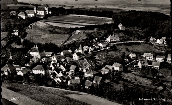 Postcard Sulzbürg Mühlhausen in the Upper Palatinate, aerial photograph