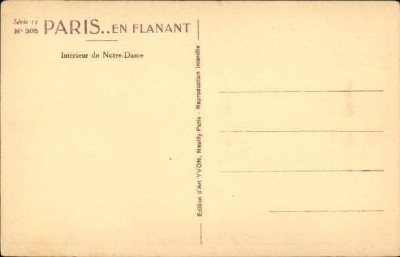 CPA Parijs IV, Notre Dame, interieur