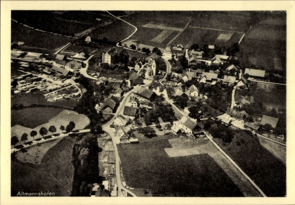 Postcard Altmannshofen Aichstetten in Allgäu Württemberg, aerial photograph