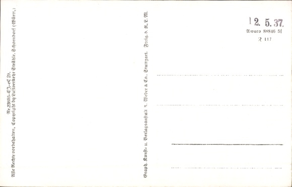 Postcard Cham in the Upper Palatinate, aerial photograph
