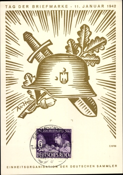 Künstler Ak Axster Heudtlaß, Tag der Briefmarke 1942
