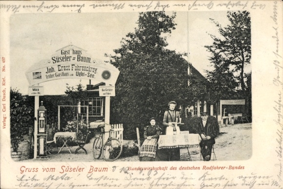 Postcard Süsel in Holstein, Gasthaus Süseler Baum, Federal Economy of the German Cyclists' Association
