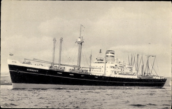 Postcard SS Schiedyk, Holland America Line, HAL, steamship