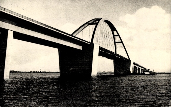 Postcard Island of Fehmarn, bridge over the Fehmarnsund