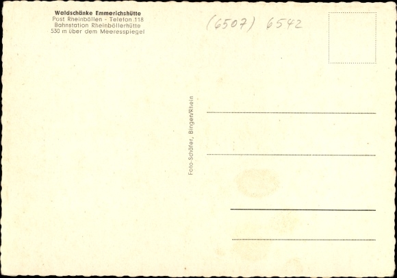 Postcard Daxweiler im Soonwald, Waldschänke Emmerichshütte, from Erlangen Monument