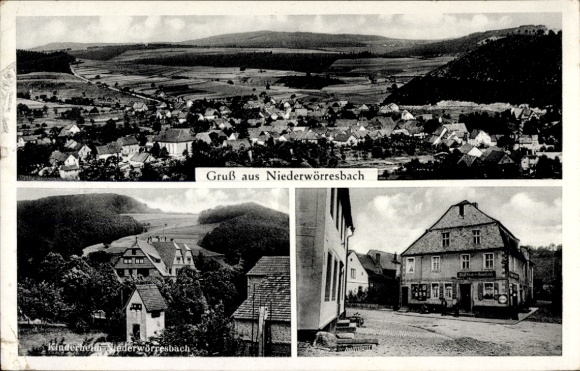 Postcard Niederwörresbach Rhineland Palatinate, Panorama, Inn, Children's Home