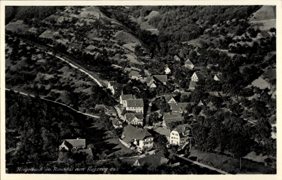 Postcard Ringelbach Oberkirch im Renchtal Baden, aerial photograph