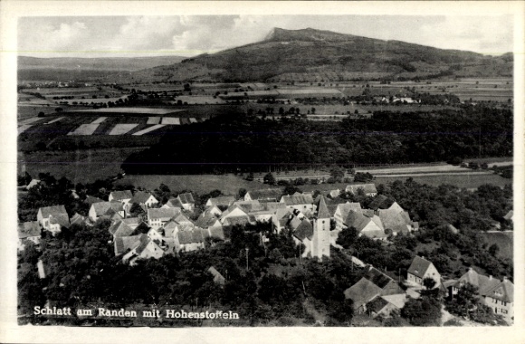 Ak Schlatt am Randen Hilzingen im Hegau, Fliegeraufnahme, Hohenstoffeln