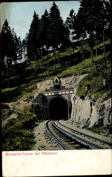 Postcard Rübeland Oberharz am Brocken, Bismarck Tunnel, rack railway