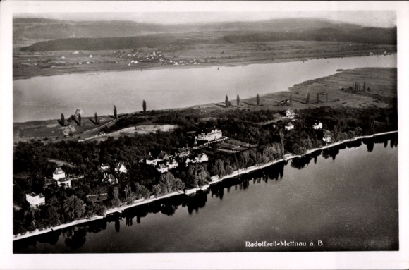 Ak Radolfzell am Bodensee, Fliegeraufnahme, Mettnau