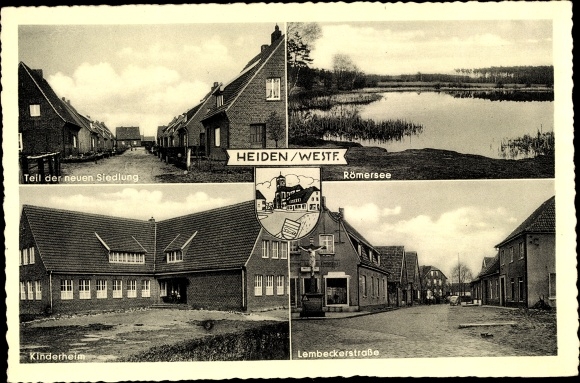 Ak Heiden in Westfalen, Kinderheim, Römersee, Lembeckerstraße, neue Siedlung