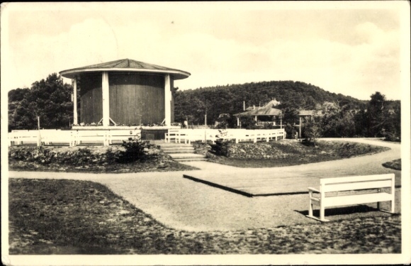 Postcard Bad Freienwalde on the Oder, view of the band shell in the Luisenhain.