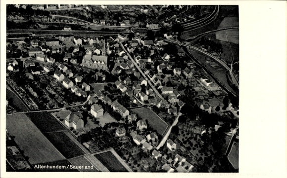 Postcard Altenhundem Lennestadt in the Sauerland, aerial photograph