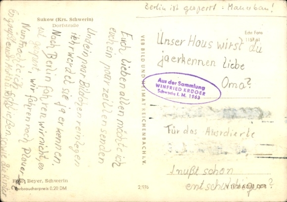 Postcard Sukow in Mecklenburg, Dorfstraße