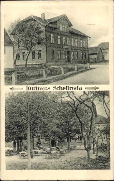 Ak Schellroda Klettbach in Thüringen, Kurhaus, Gartenpartie