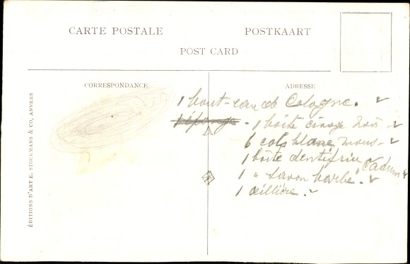 Postcard Compagnie Maritime Belge du Congo, landing in Grand Bassam Ivory Coast
