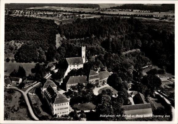 Postcard Bödigheim Buchen im Odenwald Baden, castle, castle, aerial photography