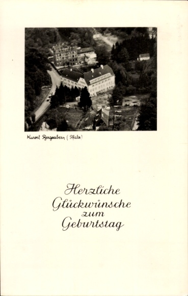 Postcard Bad Bergzabern on the Wine Route Palatinate, aerial photography, happy birthday