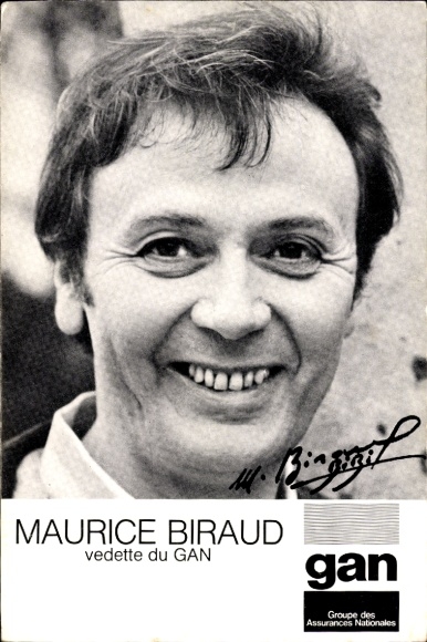 Postcard film actor Maurice Biraud, autograph