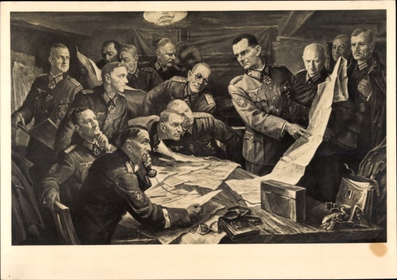 Artist PC Palmie, Gisbert, HDK 472, before the battle, knight&#39;s cross holder Lanz