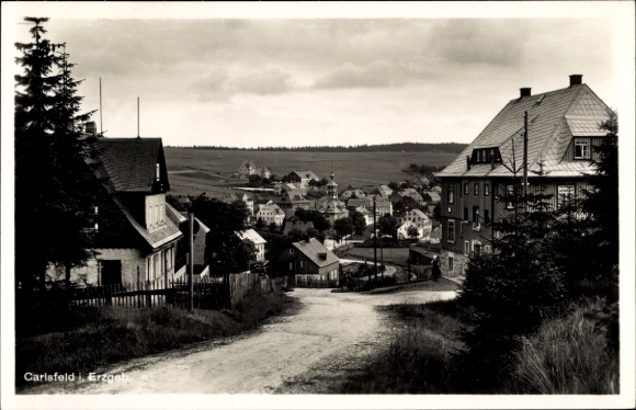 Postcard Carlsfeld Eibenstock in the Ore Mountains, view of the town