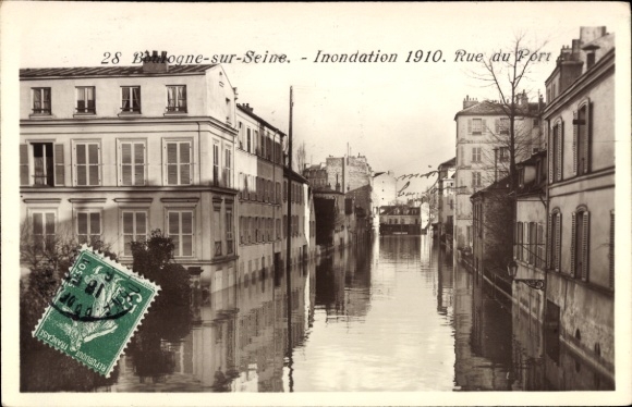 PC Boulogne sur Seine Hauts de Seine, Flood 1910, Rue de Port