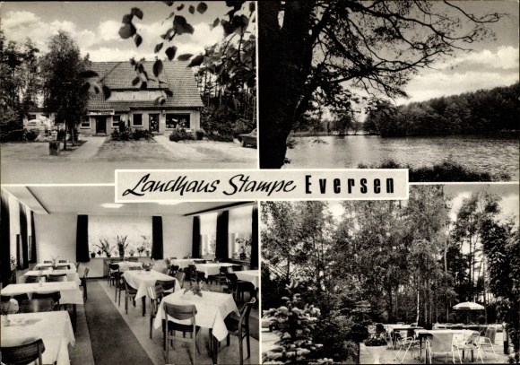 PC Eversen Ahausen in Lower Saxony, Landhaus Stampe, exterior and interior view