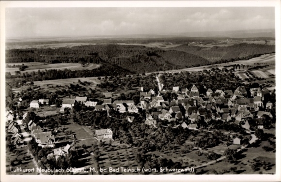 Postcard Neubulach in the Black Forest, aerial photograph